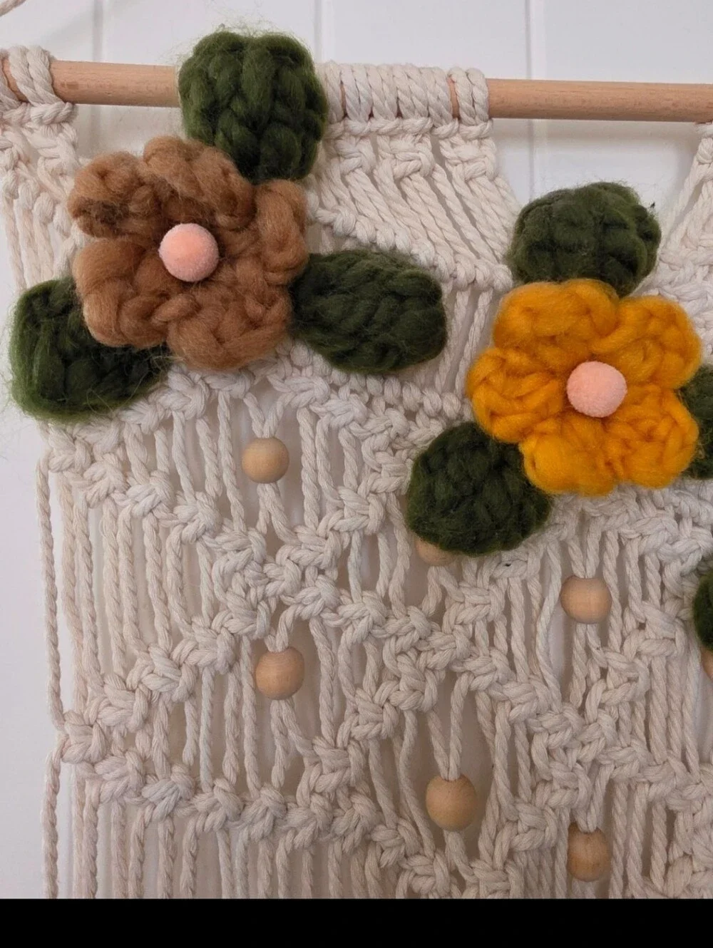 34.5x19 in Fringe Floral Macrame Crochet Wall Art Decor Tapestry Anthropologie